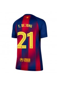 Fotbalové Dres Barcelona Frenkie de Jong #21 Dámské Domácí Oblečení 2025-26 Krátký Rukáv